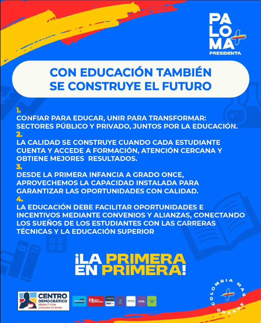 Afiche de propuestas para la agenda educativa
